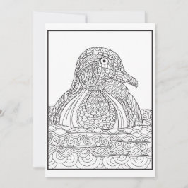 Festiva Tarjeta de pato negra y blanca