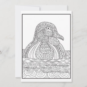 Festiva Tarjeta de pato negra y blanca