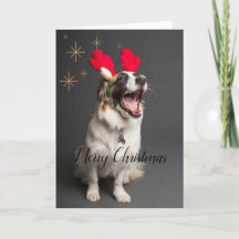 Tarjeta de "Paws & Joy: Adorable Dog "Feliz Navida