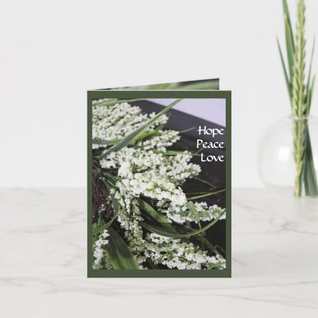 Festiva Tarjeta de paz de la guirnalda del invierno del so (Anverso)