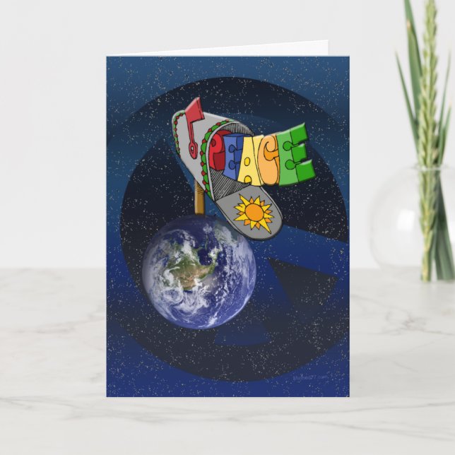 Festiva Tarjeta de paz sobre la Tierra (Anverso)