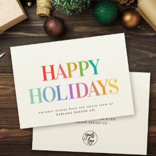 Festiva Tarjeta de pequeña empresa con estilo Rainbow Happ