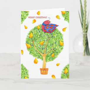 Festiva Tarjeta de pergamino para Navidades de árbol perme