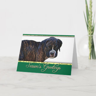 Festiva Tarjeta de perro Boxer de saludos de temporada
