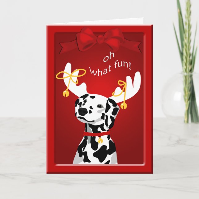 Festiva Tarjeta de perro Dalmatian navidades (Anverso)