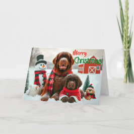 Festiva Tarjeta de perros y Navidades de cachorros de Terr