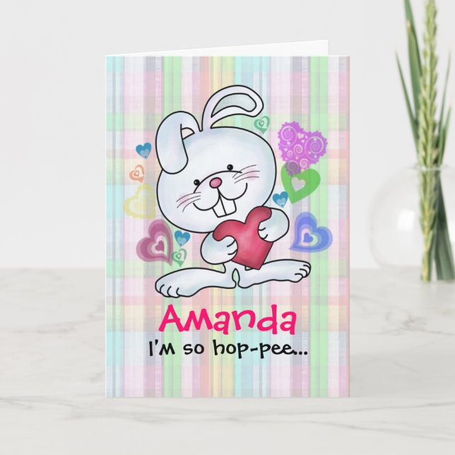 Festiva Tarjeta de personalizable Bunny Valentine (Anverso)