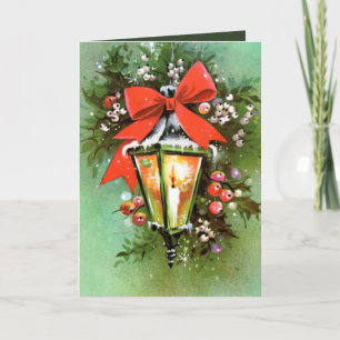 Festiva Tarjeta de personalizable de lámpara de Navidades 
