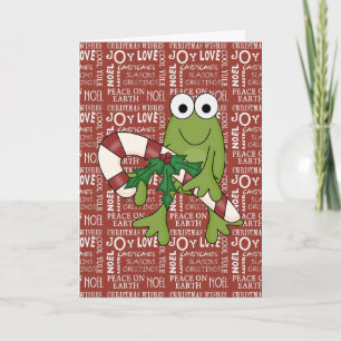 Festiva Tarjeta de Personalizable Frog Hoppy Holidays