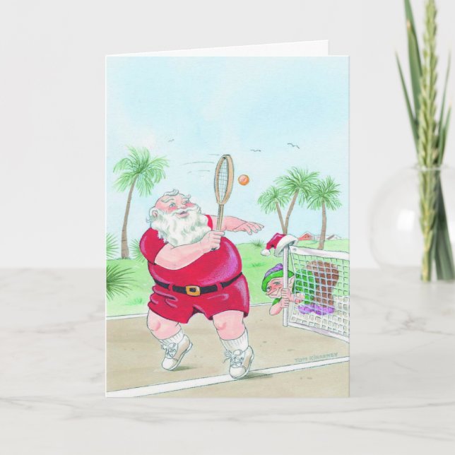 Festiva Tarjeta de personalizable para Navidades de tenis  (Anverso)
