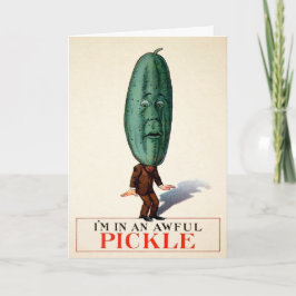 Festiva Tarjeta de Personalizable Vintage Pickle