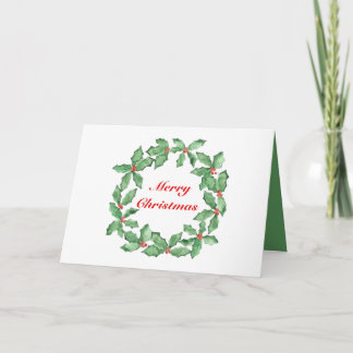 Festiva Tarjeta de personalización de color de agua Holly 
