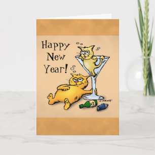 Festiva Tarjeta de Personalizado de Año Nuevo Feliz para C