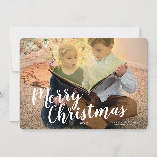 Festiva Tarjeta de Personalizado de guión navideño (Anverso)