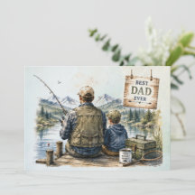 Tarjeta de pesca del Día del Padre • Mejor papá de