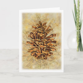 Festiva Tarjeta de Pinecone del día de fiesta