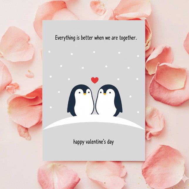 Festiva Tarjeta de pingüino del día de San Valentín regalo (Subido por el creador)