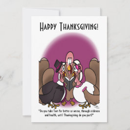 Festiva Tarjeta de piso de vacaciones de boda de pavo