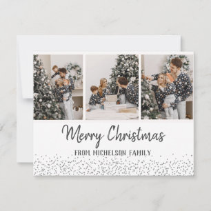 Festiva Tarjeta de plata de la tarjeta de Navidades fotogr