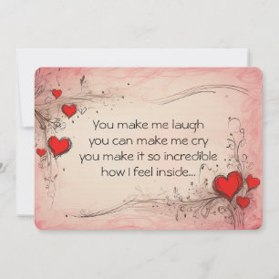 Festiva Tarjeta de poema de amor romántico para alguien es