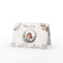 Tarjeta de primavera de pájaro Pensando en ti