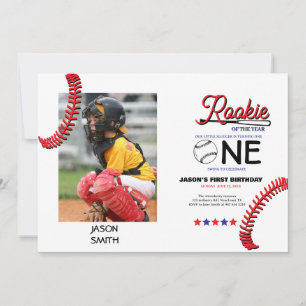 Festiva Tarjeta de primer cumpleaños para niños rookie de 