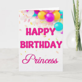 Festiva Tarjeta de Princesa de Cumpleaños Feliz
