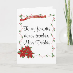 Festiva Tarjeta de profesor de baile feliz de vacaciones