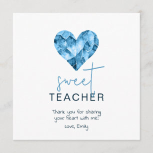 Festiva Tarjeta de profesora dulce con corazón de diamante