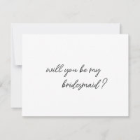 Tarjeta de propuesta de dama de honor para regalo 