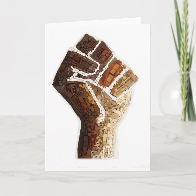 Festiva Tarjeta de puño de protesta de partidos de mesa (Anverso)