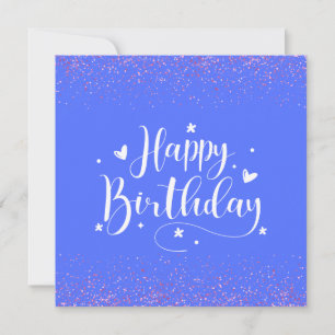 Festiva Tarjeta de Purpurina de cumpleaños feliz