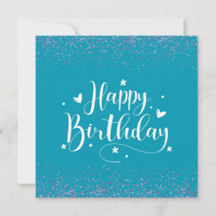 Festiva Tarjeta de Purpurina de cumpleaños feliz