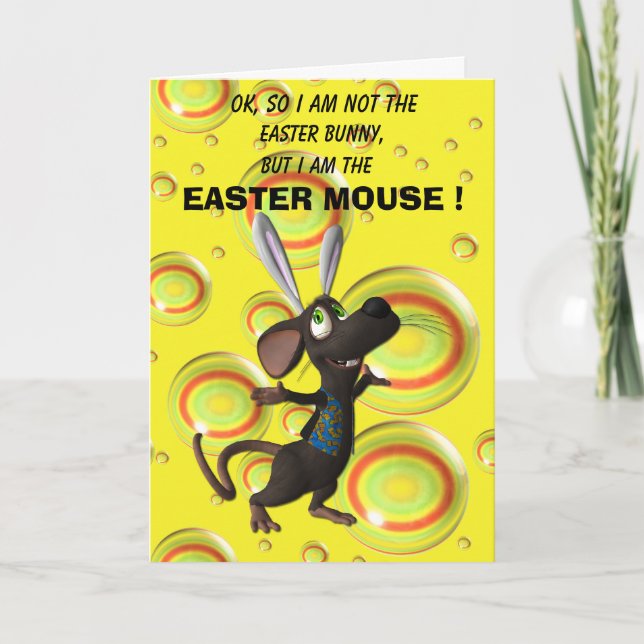Festiva Tarjeta de ratón de Pascua (Anverso)