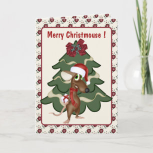 Festiva Tarjeta de ratón para navidades