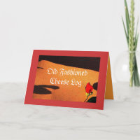 Tarjeta de receta de registro de queso anticuado