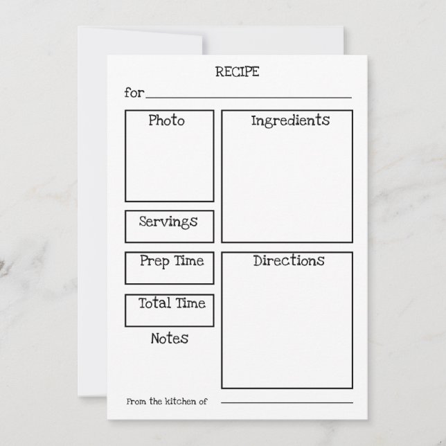 Festiva Tarjeta de receta editable. Personalizar con fotos (Anverso)