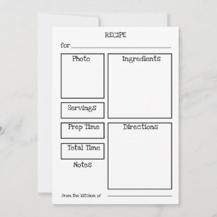 Festiva Tarjeta de receta editable. Personalizar con fotos