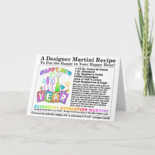 Festiva TARJETA DE RECETA MARTINI DE Año Nuevo