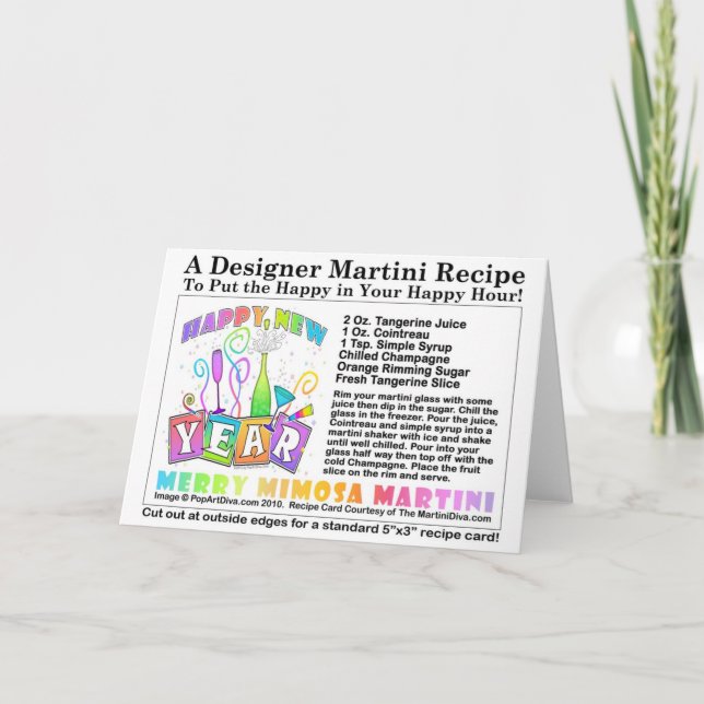 FESTIVA TARJETA DE RECETA MARTINI DE FERRY MIMOSA (Anverso)