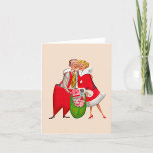 FESTIVA TARJETA DE RECOGIDA DE ARTE PARA NAVIDADES RETRO