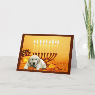 Festiva Tarjeta de recuperación de oro Chanukah Menorah3