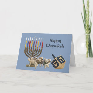 Festiva Tarjeta de recuperación de oro Chanukah Menorah Dr