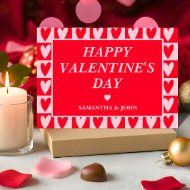 Festiva Tarjeta de regalo Clásica de Corazones Rojo Cereza