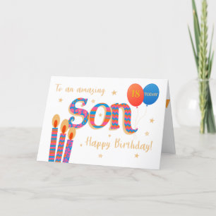 Festiva Tarjeta de regalo de cumpleaños y globos de person