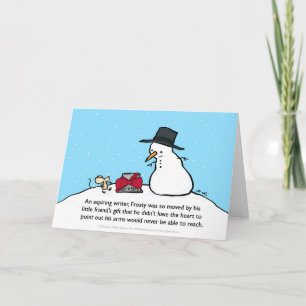Festiva Tarjeta de regalo de Snowman para escritores