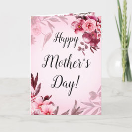 Festiva Tarjeta de regalo del Día de la Madre Floral Rosa 