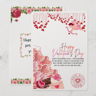 Festiva tarjeta de regalo del el día de San Valentín