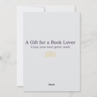 Tarjeta de regalo para los amantes del libro - Ele