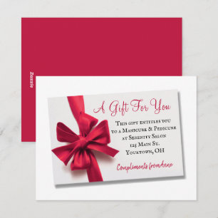 Festiva Tarjeta de regalo Red Bow para navidades